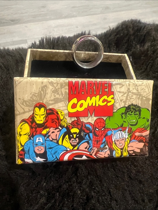 Marvel Jewelry - Marvel Multicolor Comic Art Ring with Red and Yellow Logo
